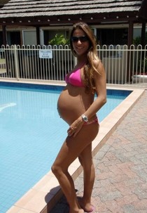 Poolside photo pregnant milf