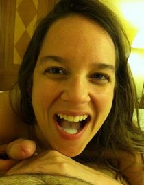 Love the happy milf with a cum filled mouth